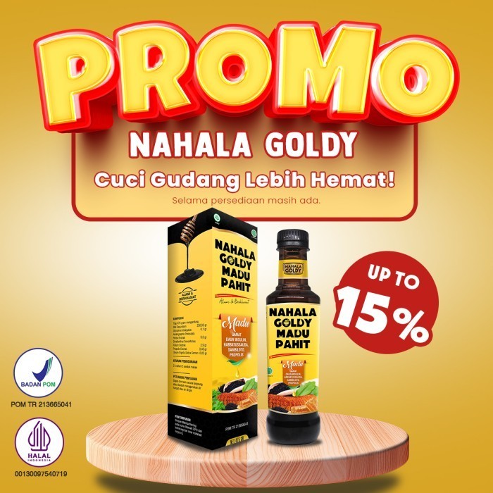 

Ready Madu Hitam Pahit Gamat Nahala Goldy
