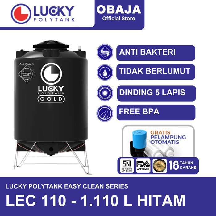 Lucky Polytank Toren / Tandon Air E Clean 110 Lucky Polytank Hitam