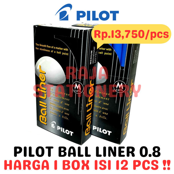 

Ready PILOT BALL LINER 0.8 MEDIUM PULPEN PEN BOLPEN PILOT BALLLINER [12PCS]