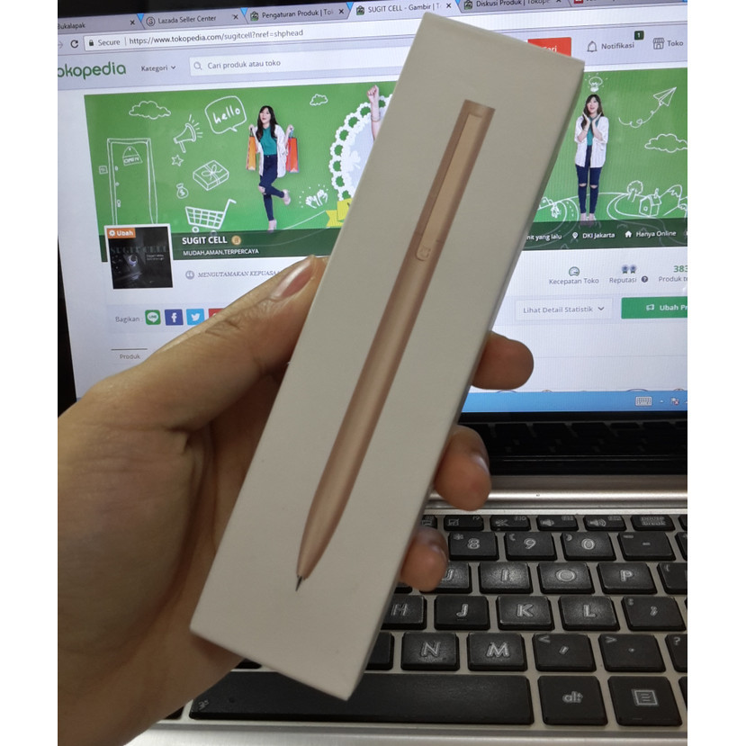 

Ready Xiaomi Pen Pulpen Ballpoint 0.5mm Metal Signature Pen Original Gold