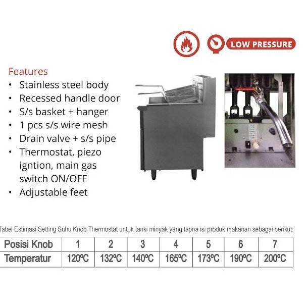 [Promo] Getra Gas Deep Fryer With Thermostat Gf-4Sc / Deep Fryer Getra Gf 4Sc