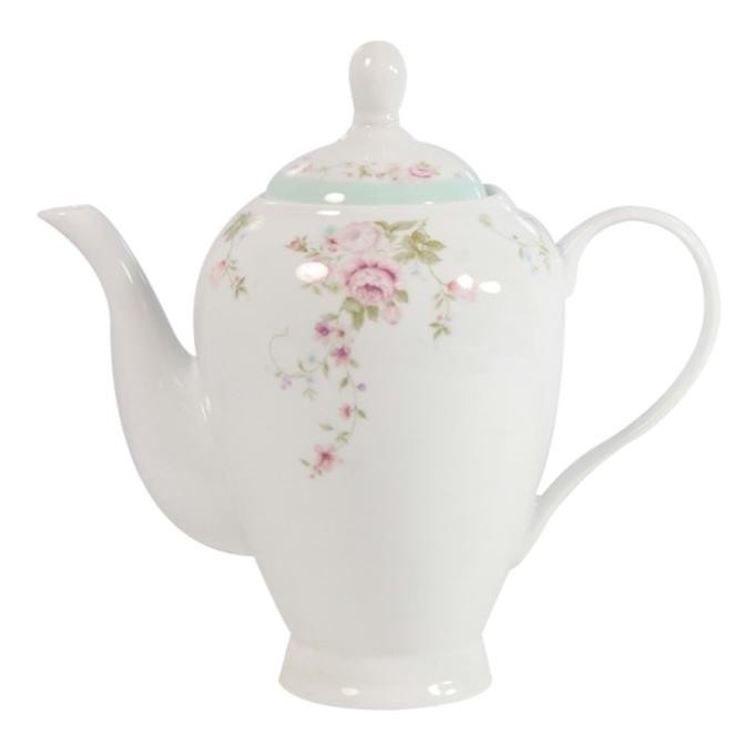 [Baru] Delicia Set Teko & Cangkir Teh Premium Porcelain Motif Bunga