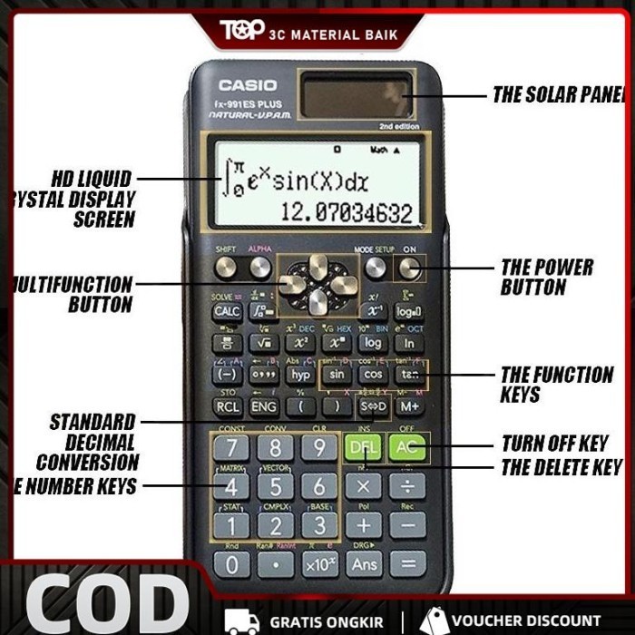 

Ready Kalkulator Scientific Casio ilmiah 991ES-Plus Kalkulator Casio