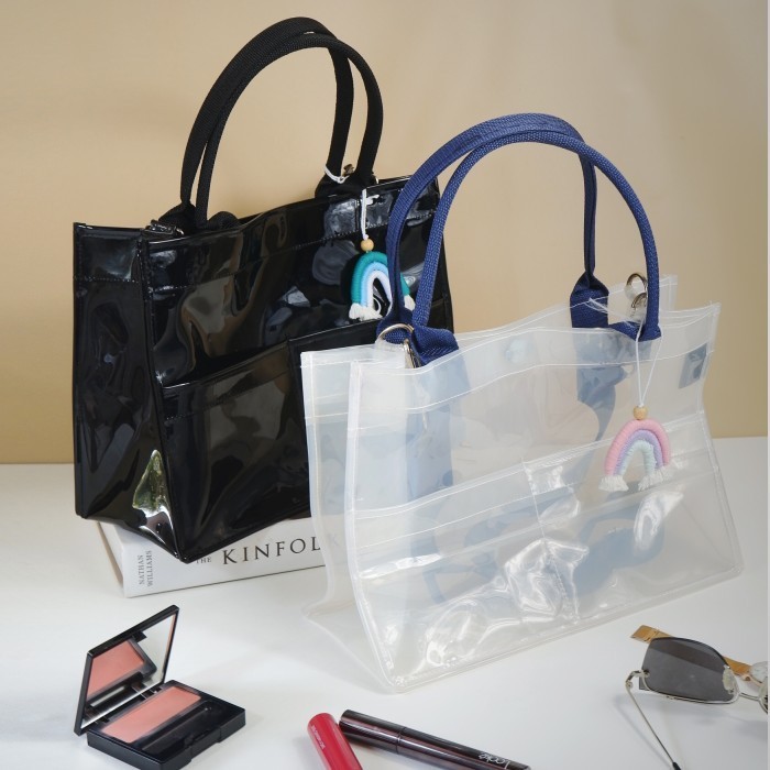 Tote Jelly Bag Transparan Tas Slempang Bahu Wanita
