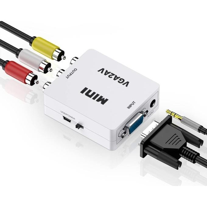 CONVERTER VGA TO AV / VGA TO RCA / Converter vga to rca box biru