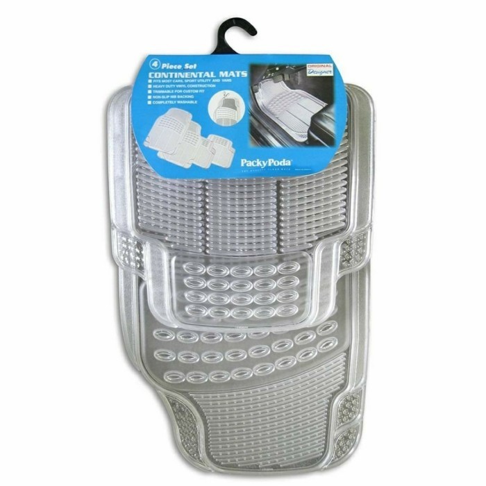 Karpet Mobil Universal Transparan/ Clear Putih 2 Baris