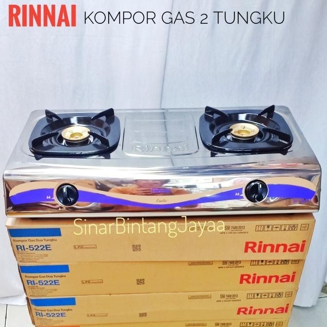 [New] Rinnai Kompor Gas 2 Tunggu Stainless Steel Ri522E Kompor Gas 2 Tungku