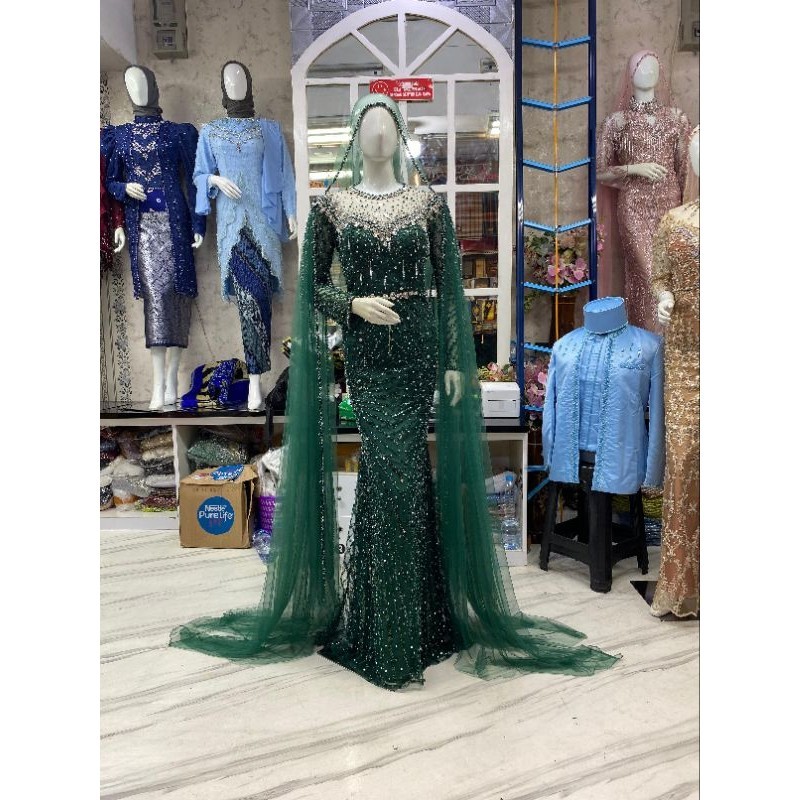 kebaya pengantin modern / kebaya pengantin mewah elegan / slim dress pengantin modern mewah