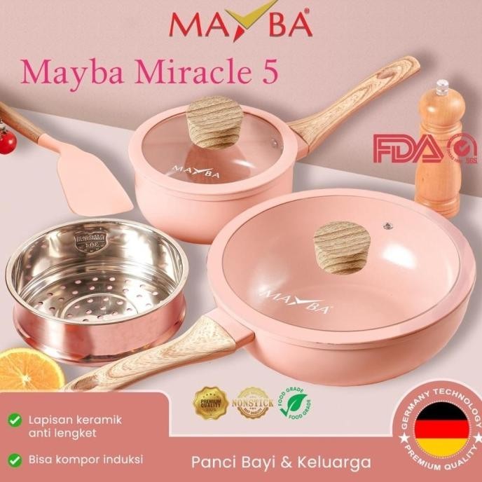 [Baru] Everlux Panci Miracle Ceramic Glowing Mayba German Panci Set Mayba