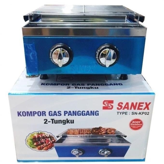 [Ready] Kompor Panggangan Sosis Sanex Kompor 2 Tungku Bbq Grill Gas Sn-Kp02