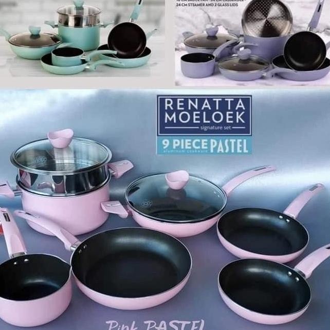 [Baru] 9 Pcs Cookware Set Pastel Supra