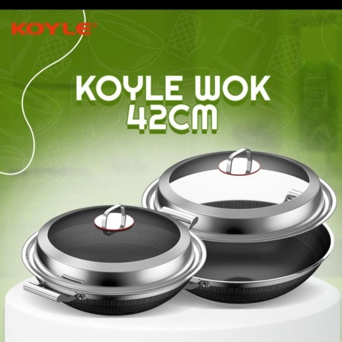 [Promo] Koyle Wok 42 Cm / Wajan Anti Lengket / Wajan