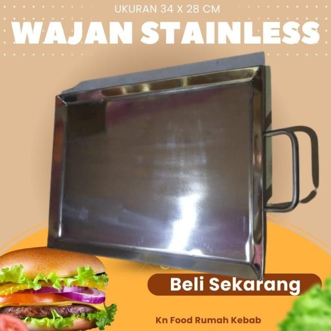 [Ready] Wajan Penggorengan Kebab,Burger Sosis Bakar-Wajan Stainless -