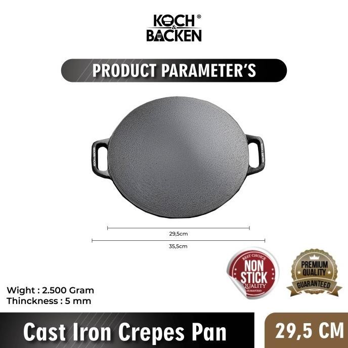 [Ready] Koch&Backen Cast Iron Crepes Pan - Loyang Crepes Wajan Datar