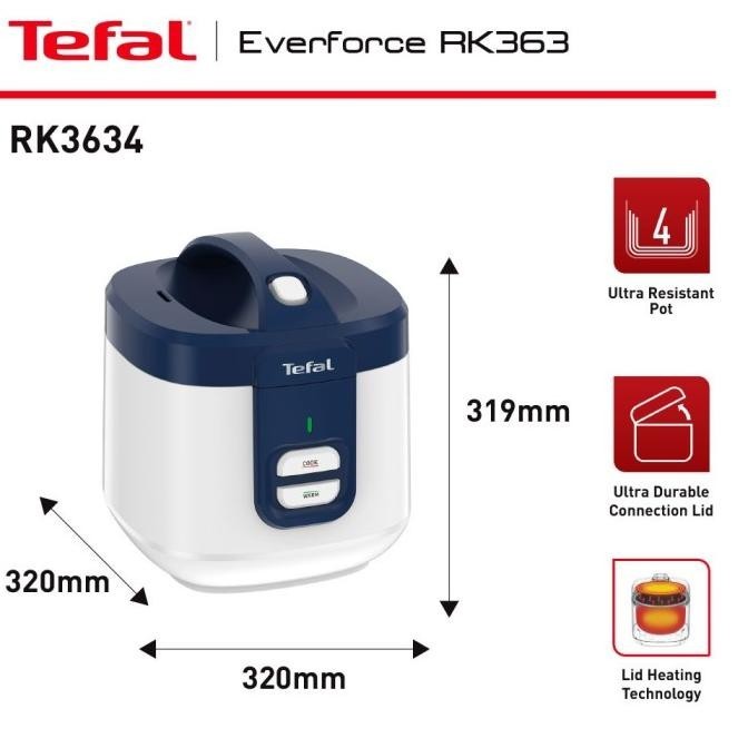 [New] Tefal Rice Cooker Penanak Nasi Rk363 Kapasitas 2Liter