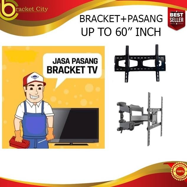 [Promo] Bracket Tv Plus Pasang Braket Led 60 Inch Up