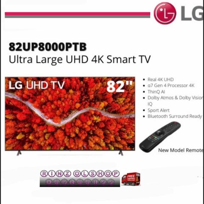 [Garansi] Led Tv Lg 82Up8000 Smart Tv Uhd 4K Hdr Thinq Magic Remote 82Up8000Ptb