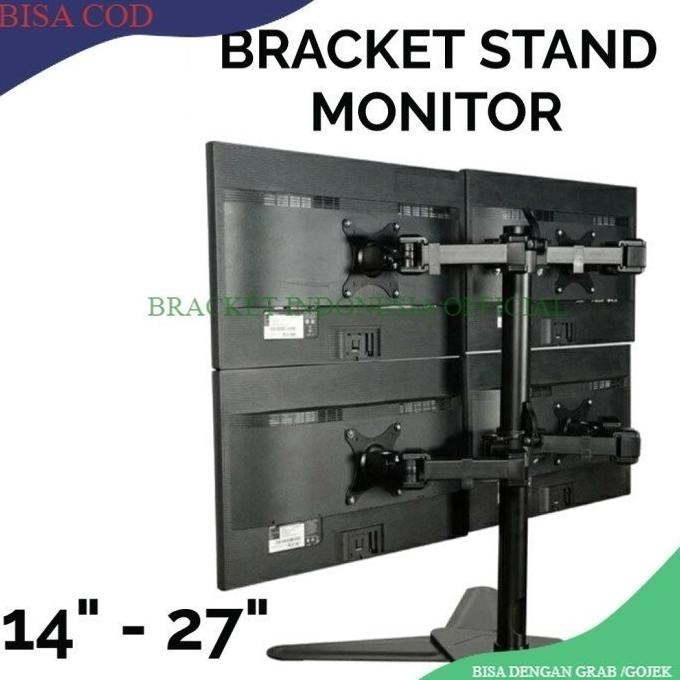 [Ready Stock] Bracket Braket Monitor Di Meja Meja 4 Monitor 14 17 19 20 24 27 Inch