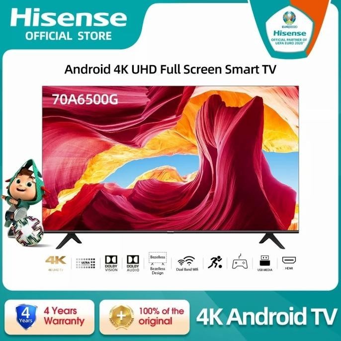 [Baru] Hisense Android Tv 4K Uhd 70 Inch 70A6500G Garansi Resmi