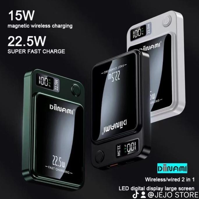 Diinami A91 Power Bank Wireless Magsafe Powerbank Magnetic 10.000Mah