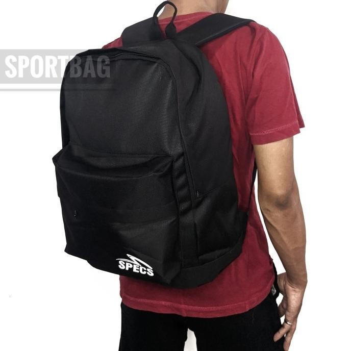 Tas Ransel Sekolah Pria & Wanita Warna Hitam Polos Specs Edition