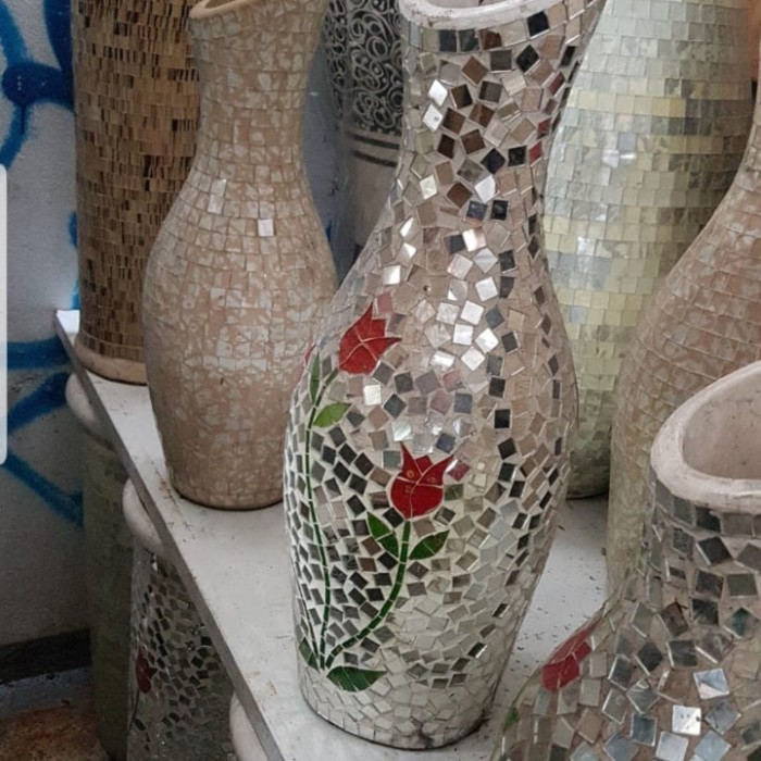 Gra Guci Vas Bunga Tempel Kaca Tinggi 55 Cm Promo Diskon