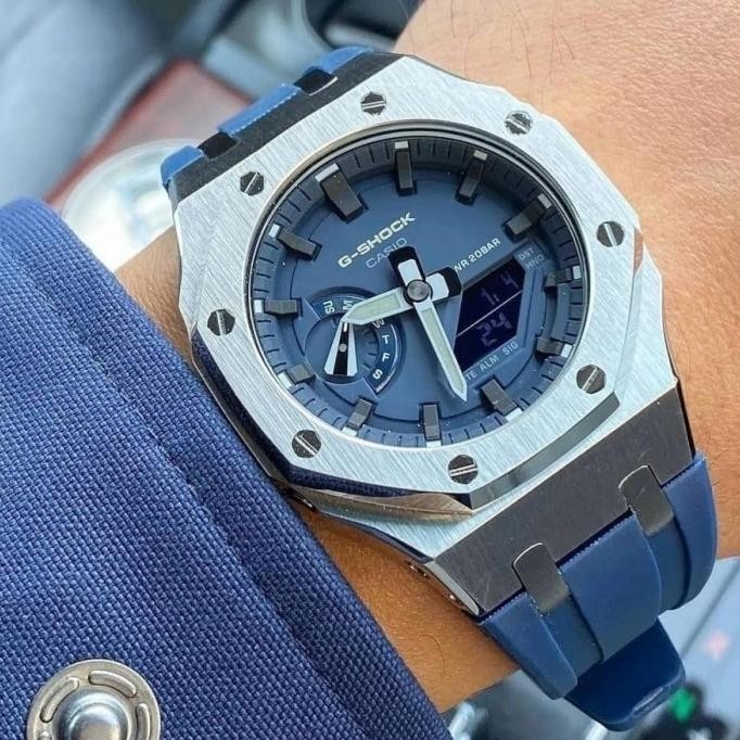 [Garansi] Jam Casio Gshock Ga-2100 Ga 2100 Original Blue Rubber