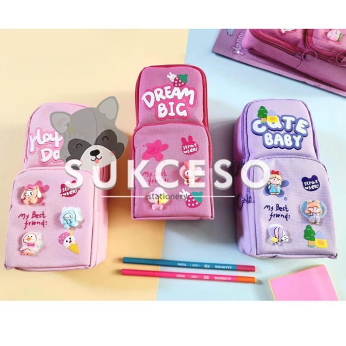 

KOTAK PENSIL RESLETING 5400 / TEMPAT PENSIL BENTUK BAG CUTE