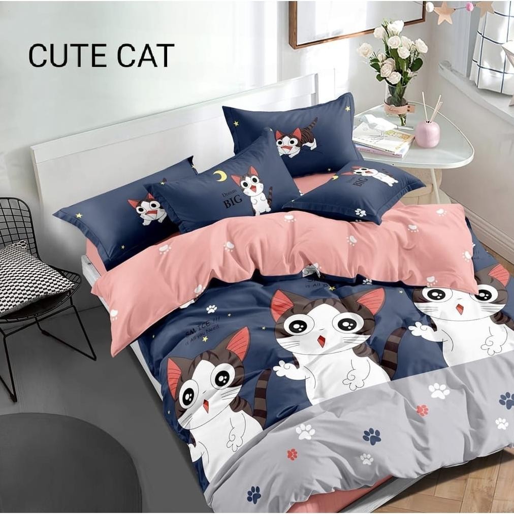 CR - SPREI MOTIF KARAKTER 180x200 SPREI MOTIF KUCING LUCU // SPREI ANAK TERLARIS