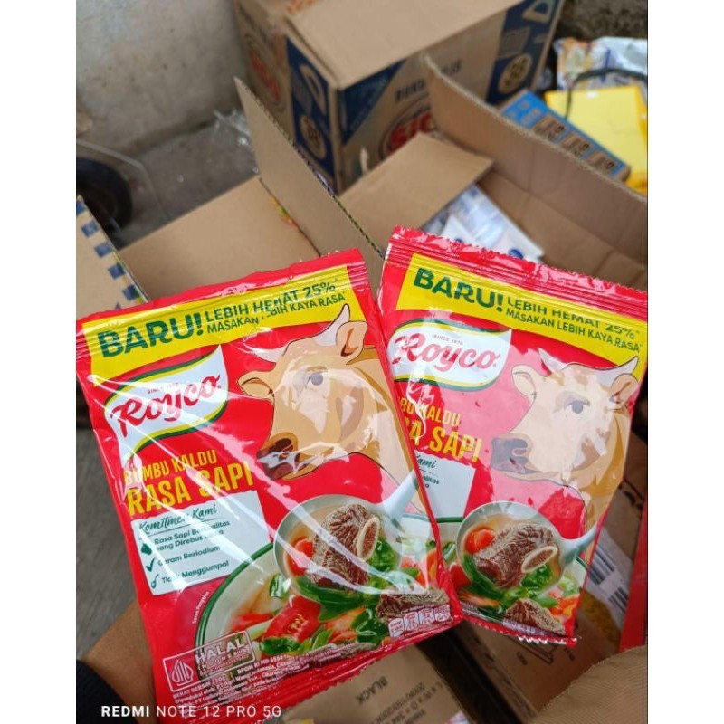 

1 bungkus royco sapi 220 gr bumbu kaldu rasa sapi/ayam