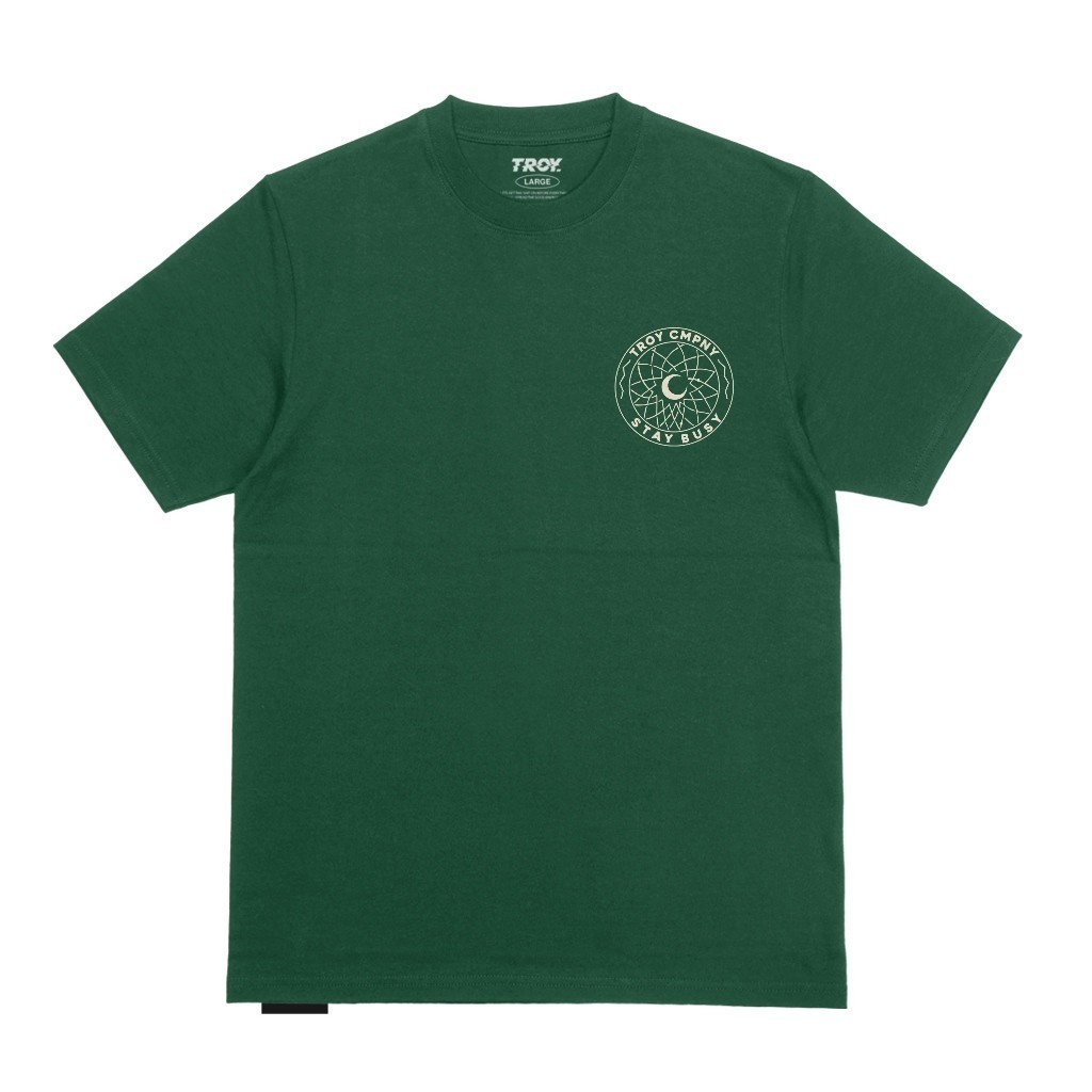 Troy Company Tshirt Forest Green Spirtual Moon - Kaos Lengan Pendek Kaos Hijau MTD 2486