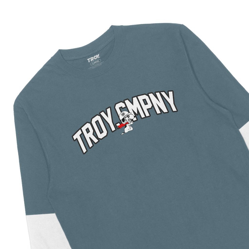 Troy Company Double Layer Longsleeve T-shirt Mineral Blue Snoppy Ride DS 2480