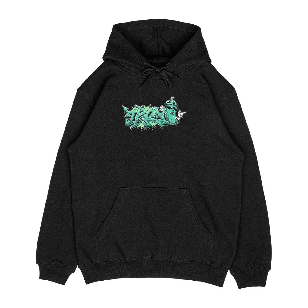 Troy Company Pullover Hoodie Black Green Insurgence - Jaket Hoodie Hitam KH 2210