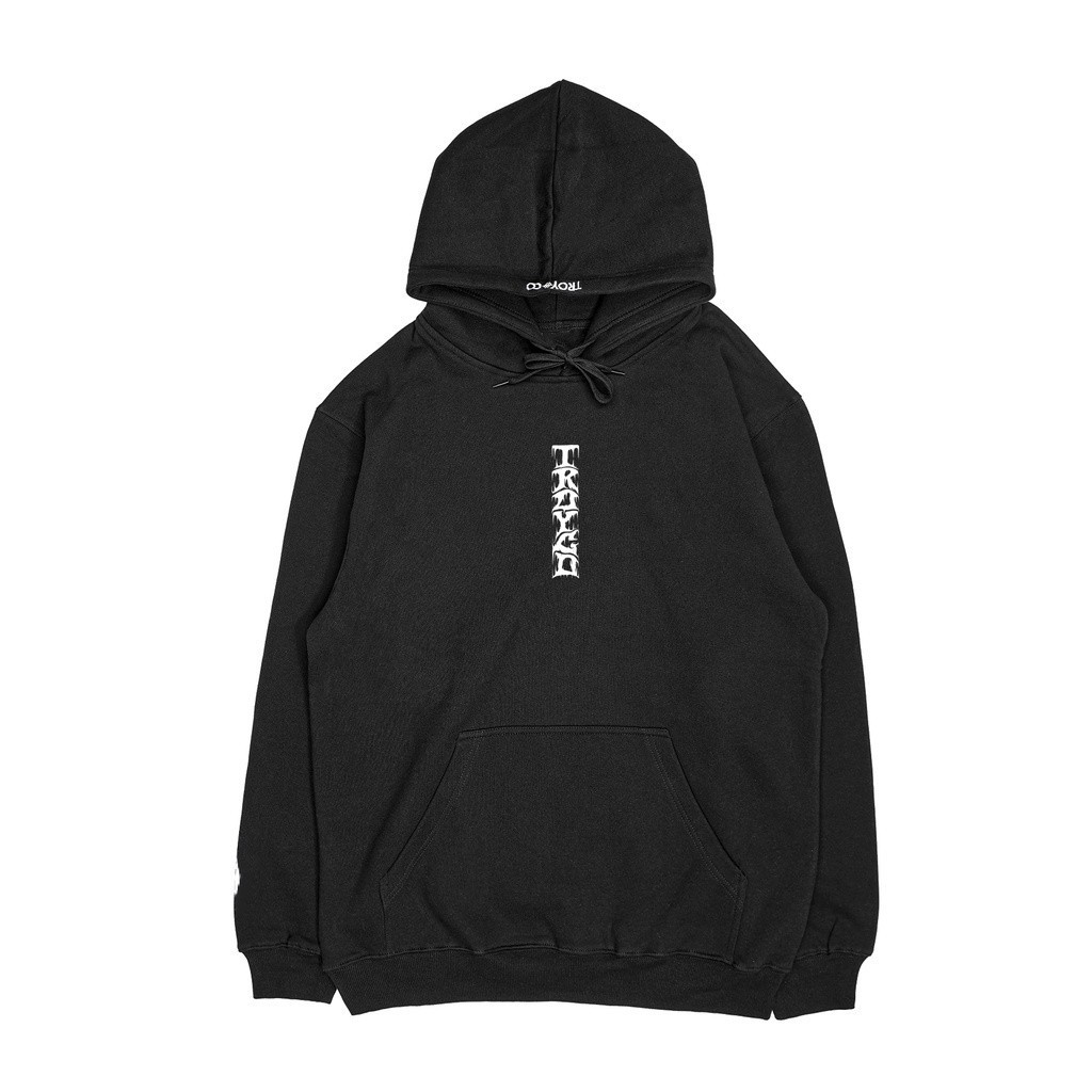 Troy Company Hoodie Pullover Black Melted Vertical -  Jaket Hoodie Pria Hitam KH 2123