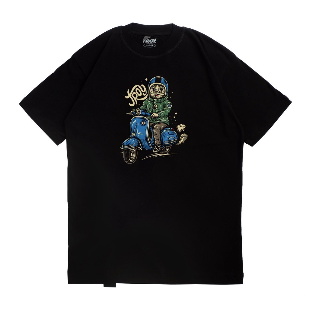Troy Company Tshirt Black Owl Funny Scooter - Kaos Pria Hitam Lengan Pendek MTD 2011