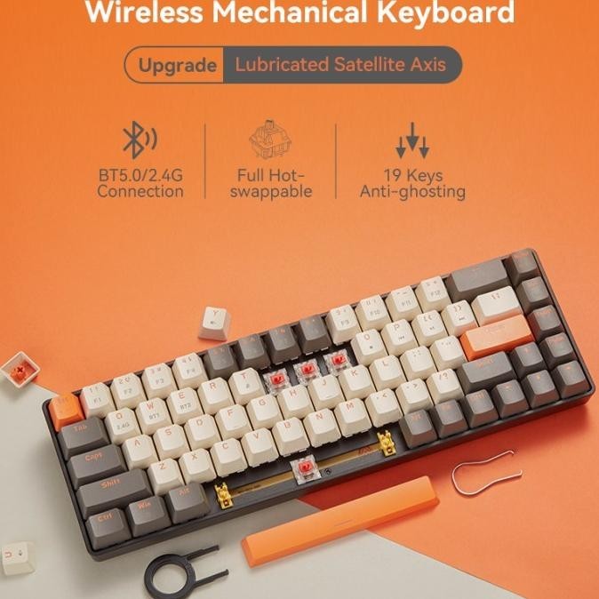 Ziyoulang K68 Wireless Mechanical Keyboard Bluetooth Multi Devices