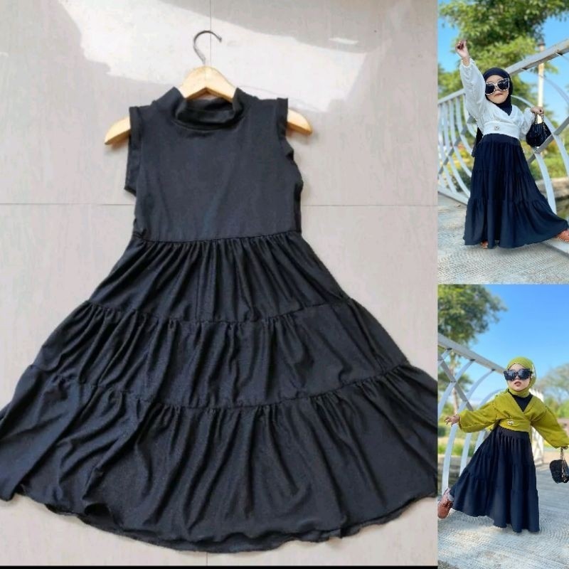 [Bahan halus dan Nyaman] VINS Inner Manset Gamis Dress Kutung ( 3DARA ) Ibu dan Anak Usia 0-12th