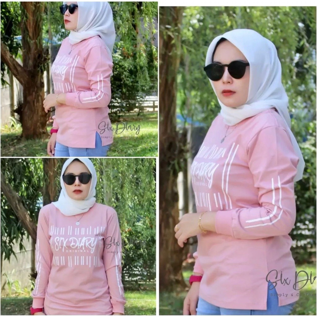 Kaos Wanita Lengan Panjang Kekinian Korean Style Baju Olahraga Bj Cwek Lngan Panjang Kaos Senam Cewe