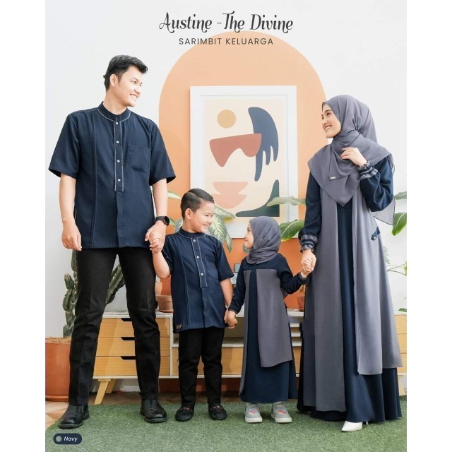 [Bahan halus dan Nyaman] Gamis Muslim Dan Kemeja Koko Baju Serimbit Keluarga / Gamis Muslim Serimbit