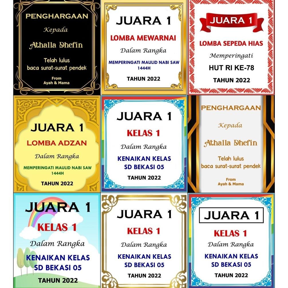 

Ready Perlengkapan Piala Label/Stiker Untuk Piala Kaki 1 Murah