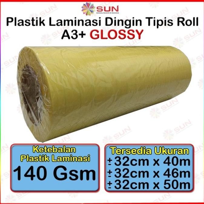 

Plastik Laminasi Dingin Tipis Roll A3+/A4 140 micron-Motif Glossy Doff