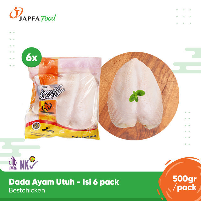 

Bestchicken Bundling Hemat Dada Ayam Utuh 500 gr - Isi 6 pack