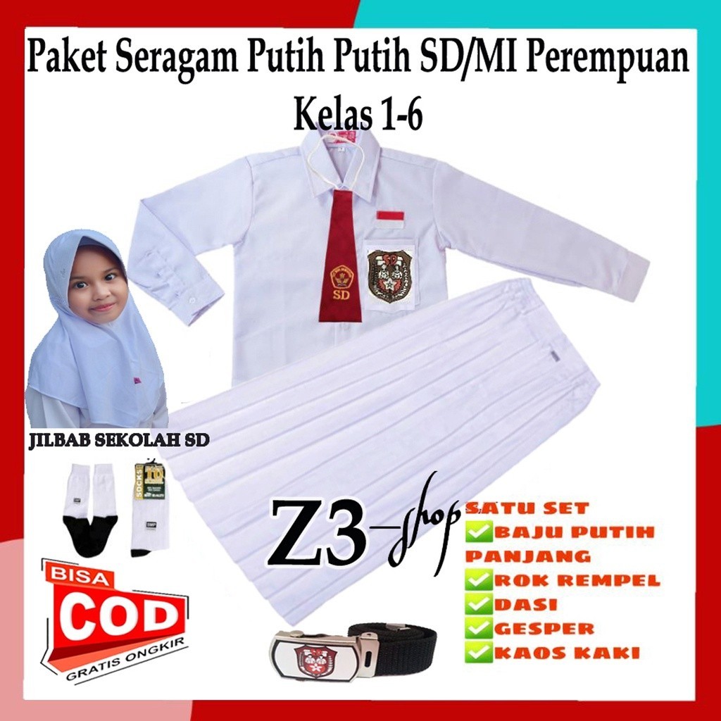 Seragam Sekolah Sd Smp Sma Laki Cewek Rok Panjang Sklh Smk Wanita Dewasa Warna Hijau Baju Merah Puti