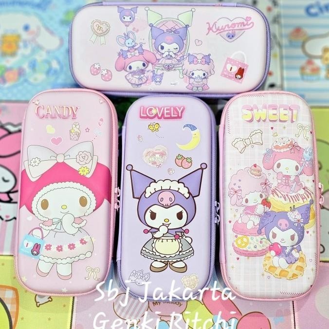 

Kotak pensil tempat pensil 3D hardcase waterproof Sanrio kuromi melody