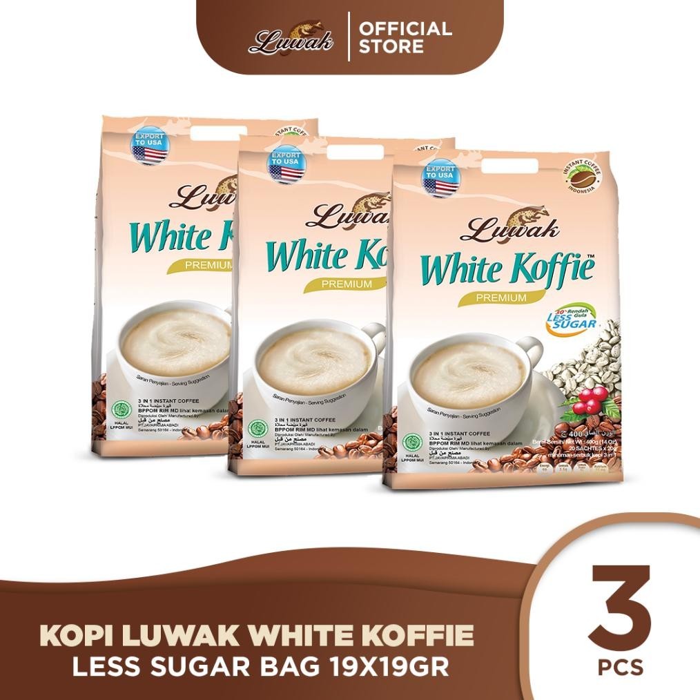 

fbx-4 Kopi Luwak White Koffie Less Sugar Bag 19x19gr Triple Pack Original