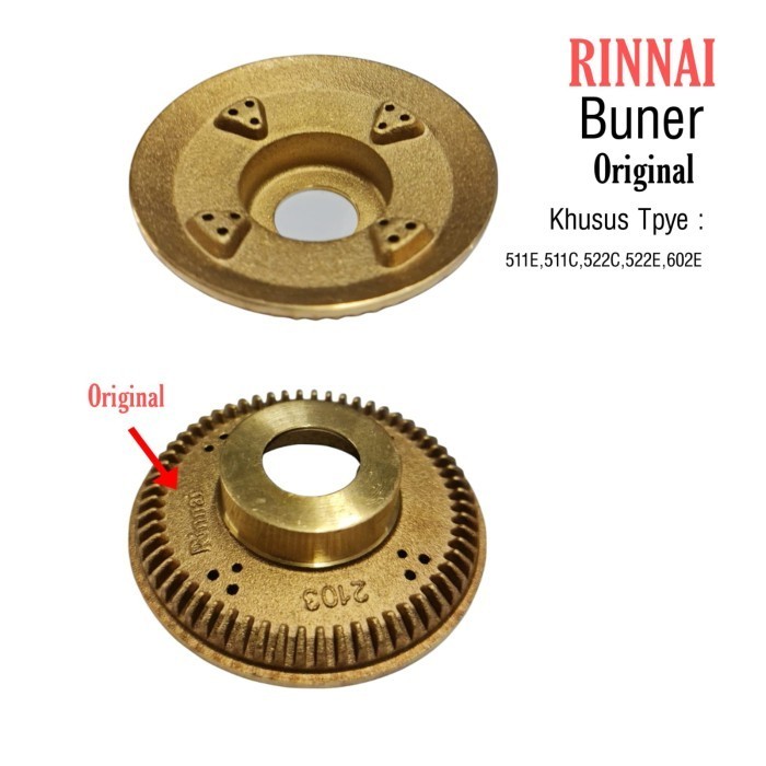 Rinnai Corong Tungku Api + Burner Kompor Gas Rinnai Original Ri 522C,E