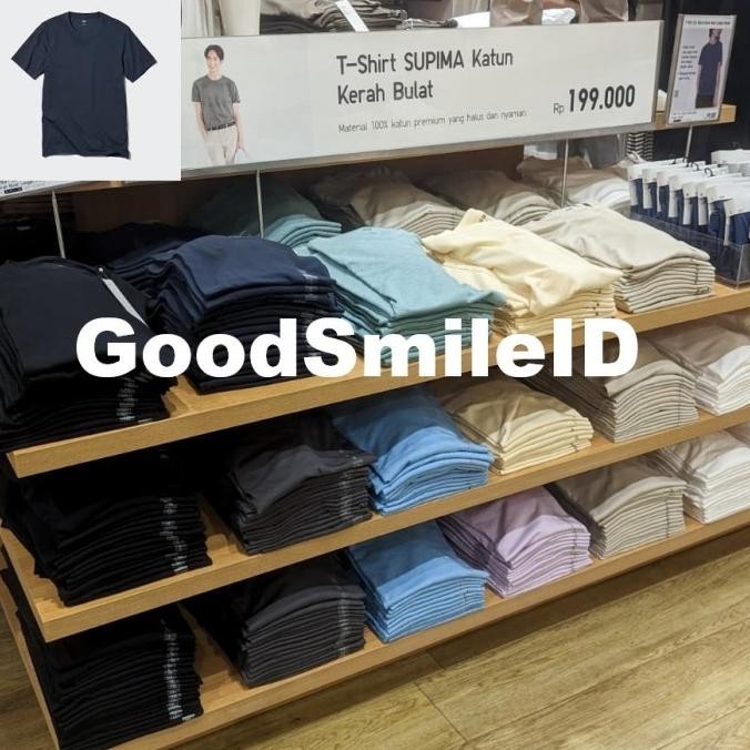 Jastip Kaos Polos Crew Neck Lengan Pendek Supima T-Shirt Pria Uniqlo