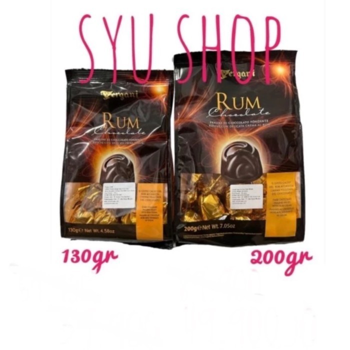 

Ready Vergani chocolate rum rhum 130 200 gr 130gr 200gr premium italy