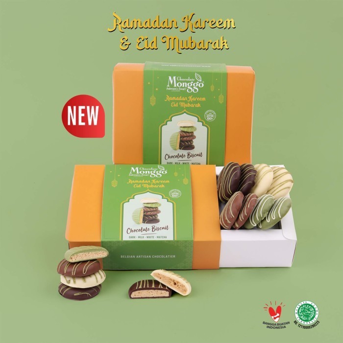 

Ready Chocolate Monggo Ramadhan Biscuit 12pcs Kue Kering Biskuit Lebaran