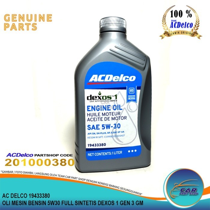 OLI MESIN BENSIN 5W 30 5W30 FULL SINTETIS AC DELCO DEXOS 1 GEN 3 GM
